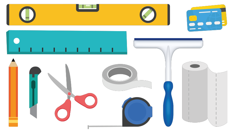 Tools you may need when applying wall stickers