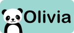 Pré-visualização da etiqueta de nome Olivia
